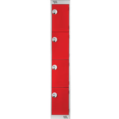 Locker 4Dr/1Nest K/Lock-Red Doors