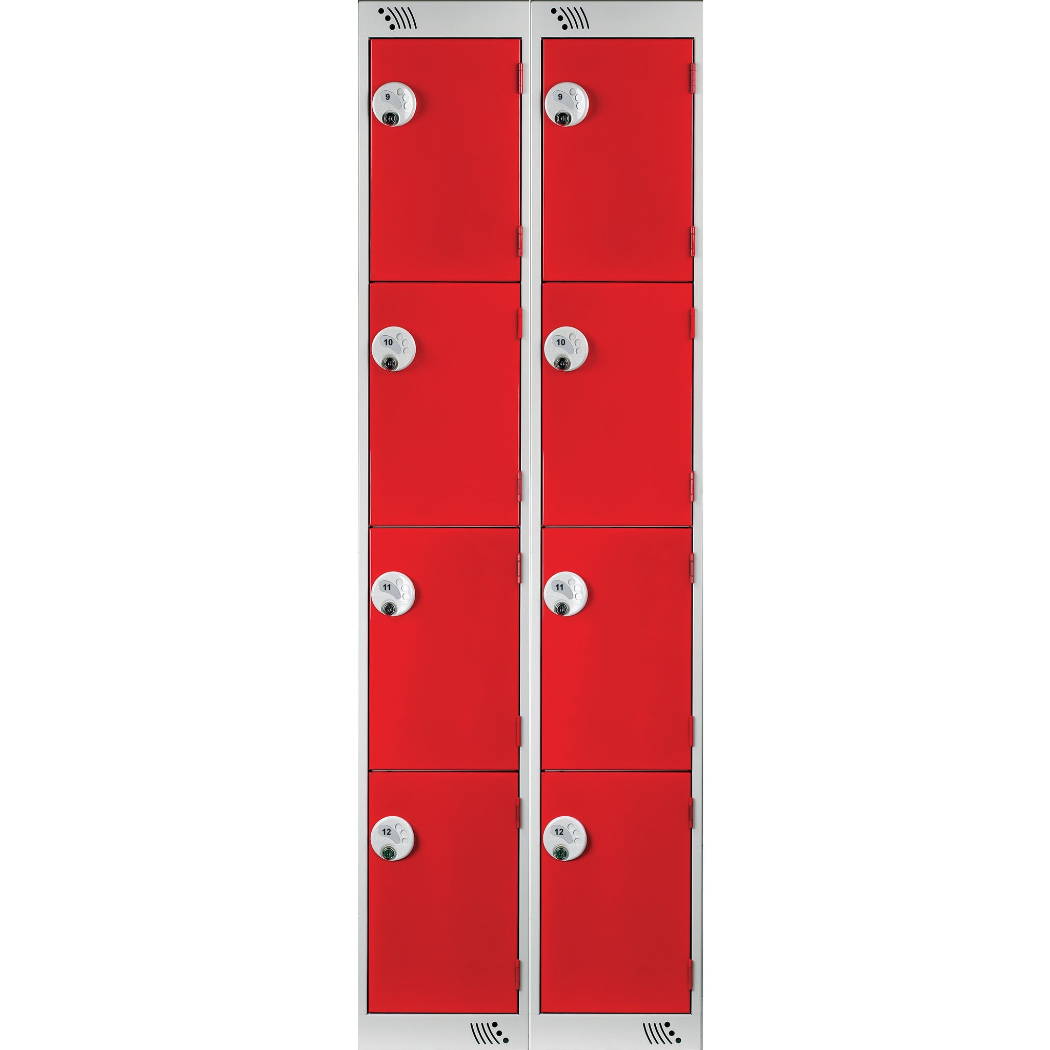Locker 4Dr/2Nest K/Lock-Red Doors