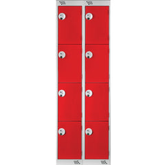 Locker 4Dr/2Nest K/Lock-Red Doors