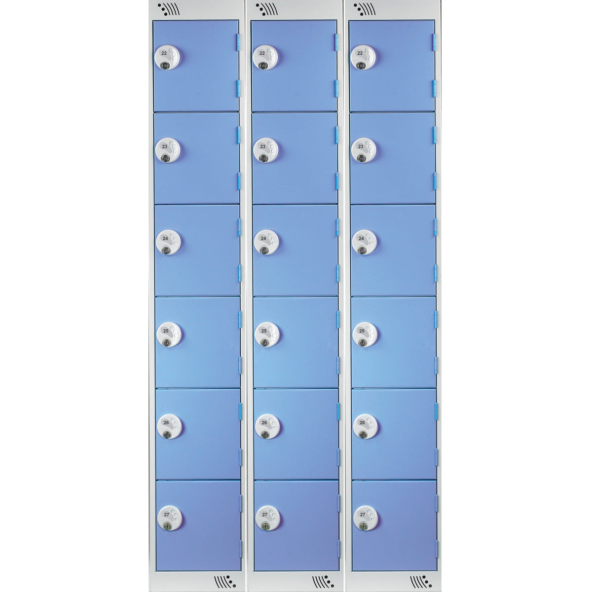 Locker 6Dr/3Nest K/Lock-Blue Doors