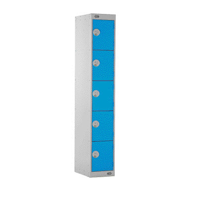 Locker 5Dr/3Nest L/Lock-Blue Doors