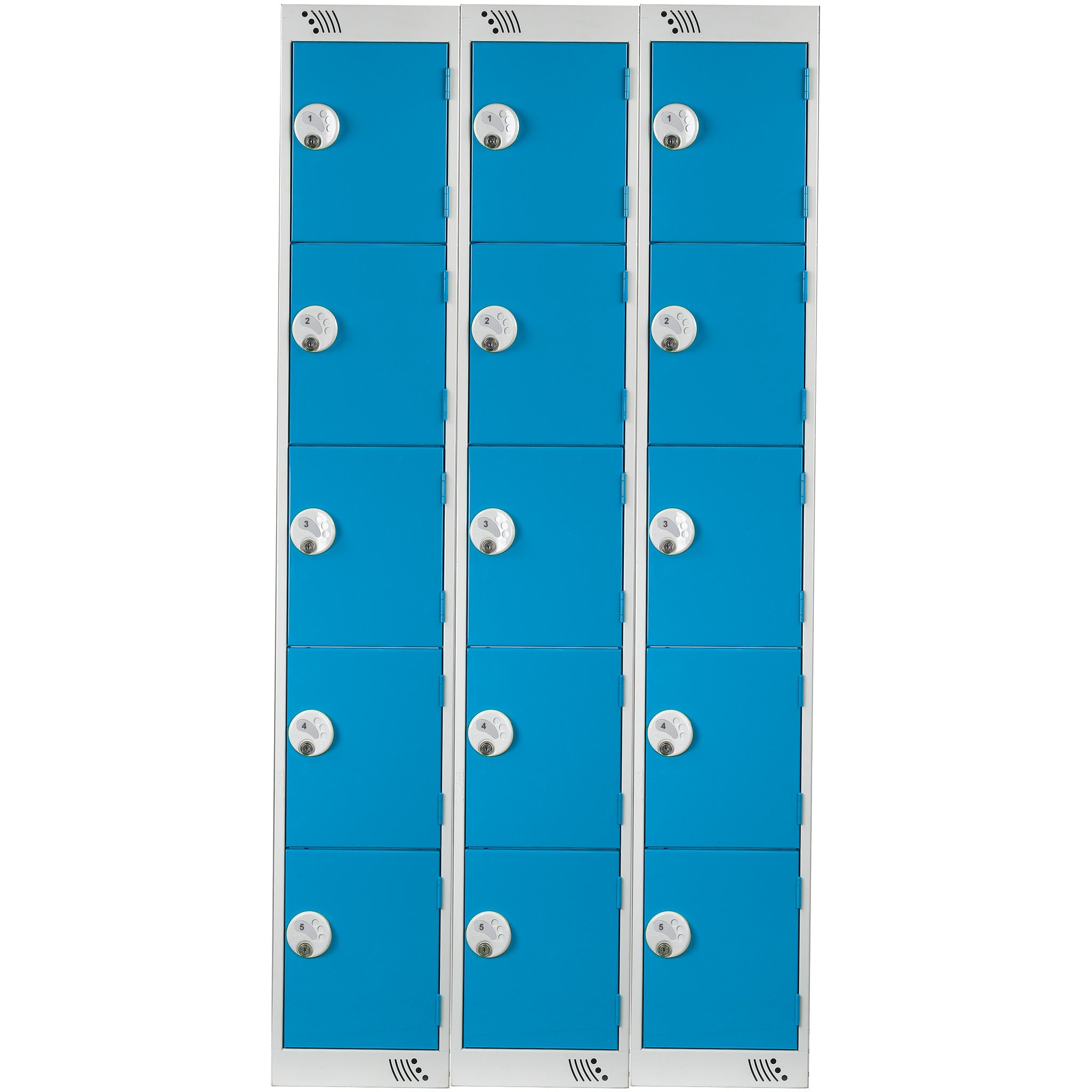Locker 5Dr/3Nest K/Lock-Blue Doors