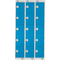 Locker 5Dr/3Nest K/Lock-Blue Doors