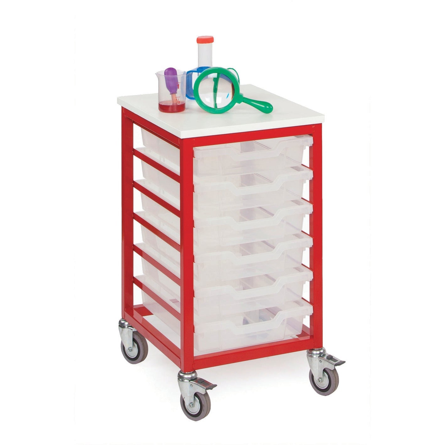 Mobile Tray Unit 6 Tray Cap.Grey