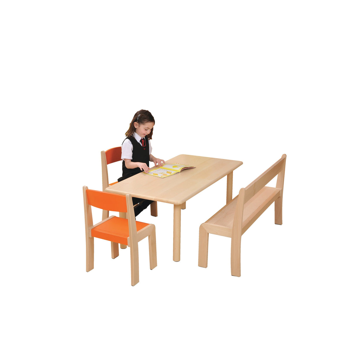 Table Rect Natural Beech - Sm1 470Mm