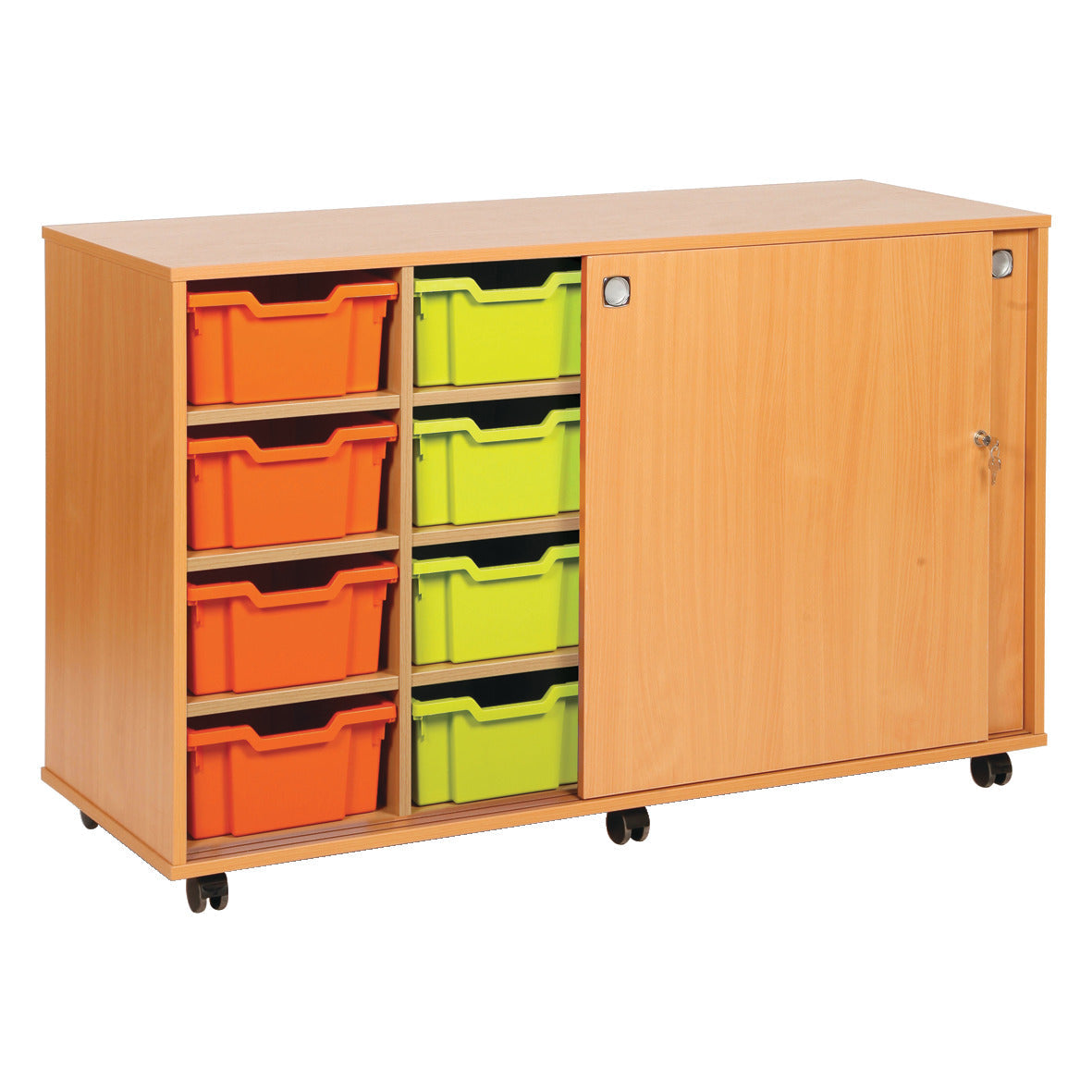 Mobile Tray Storage Unit Beech
