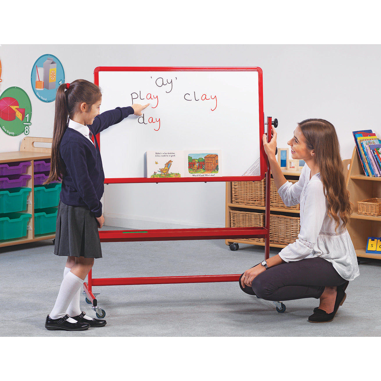 Whiteboard Non Magnetic Red Frame
