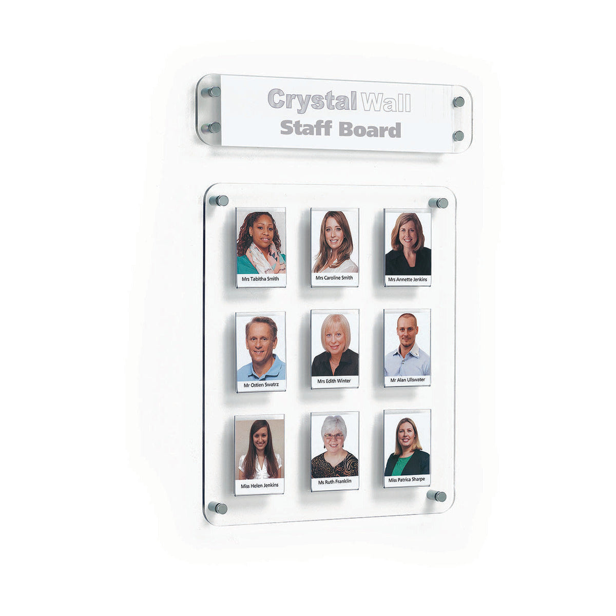 Perspex Class/Staff Board 9 Pockets