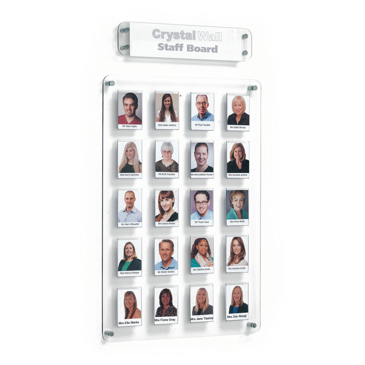Perspex Class/Staff Board 20 Pockets