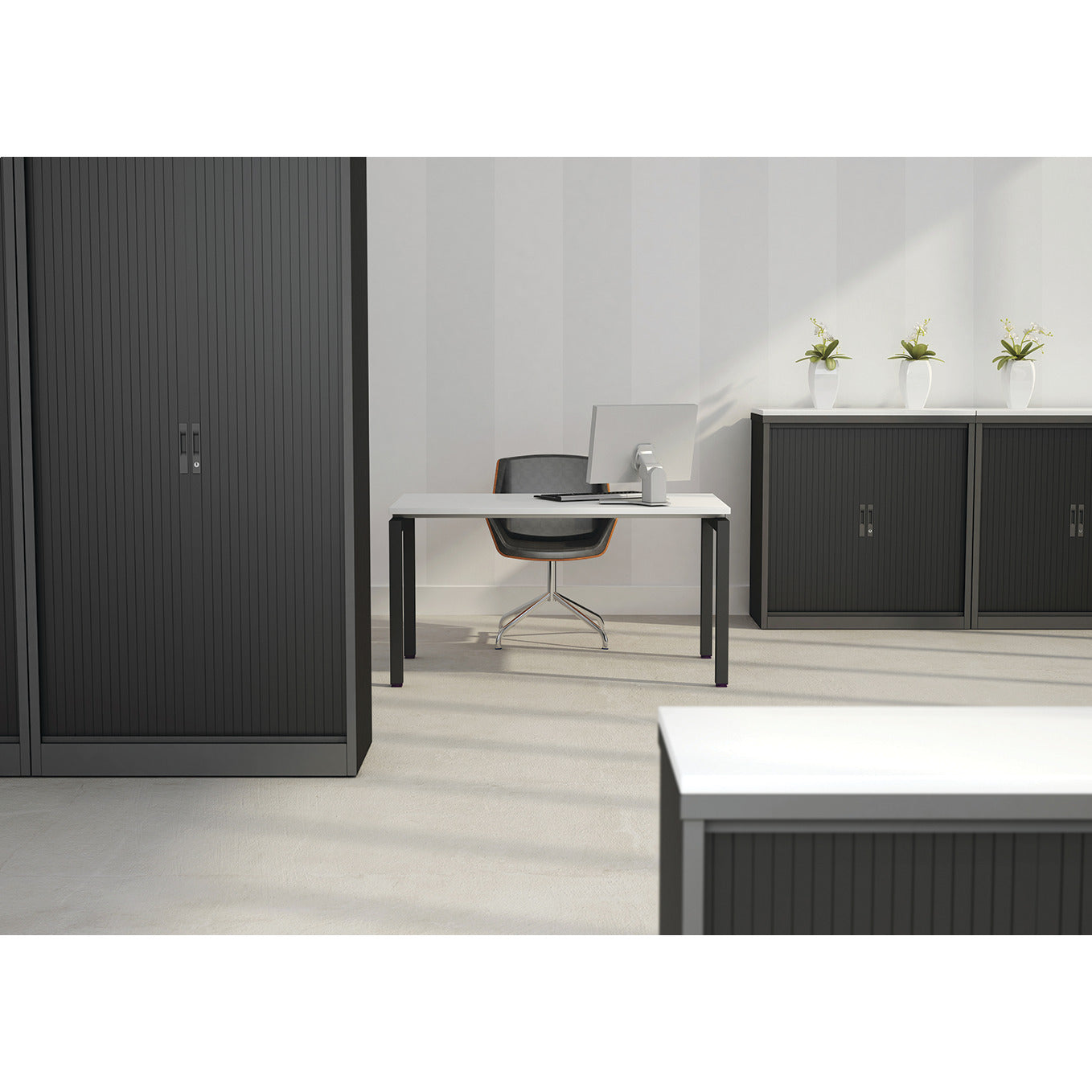 Tambour Cupboard Black