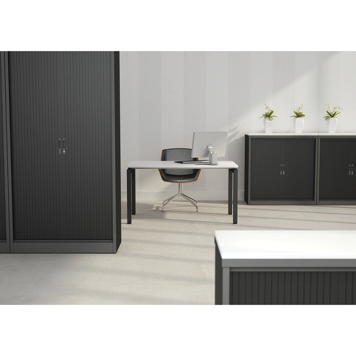 Tambour Cupboard Black