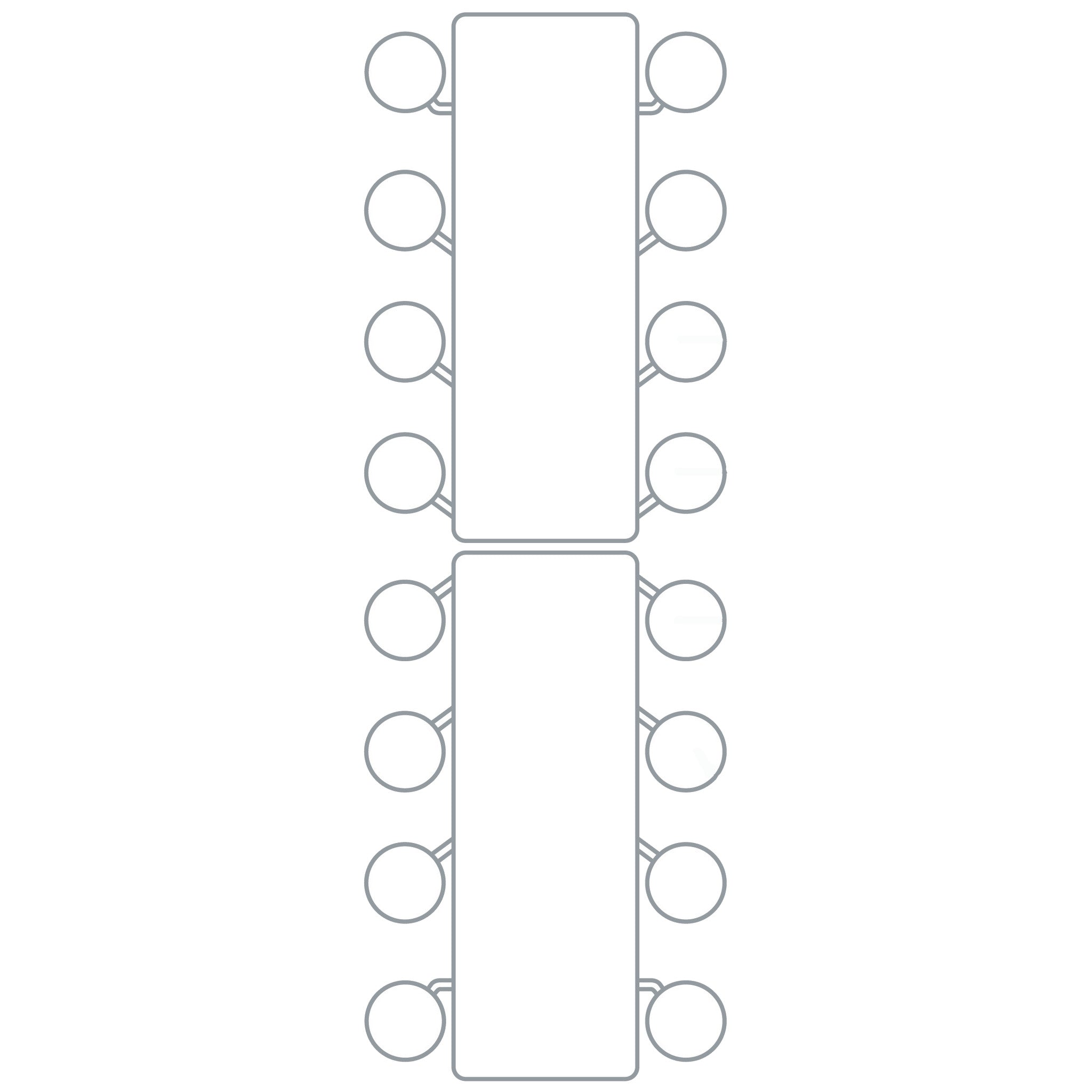Spaceright Rectangular Mobile Folding Table Seating Units