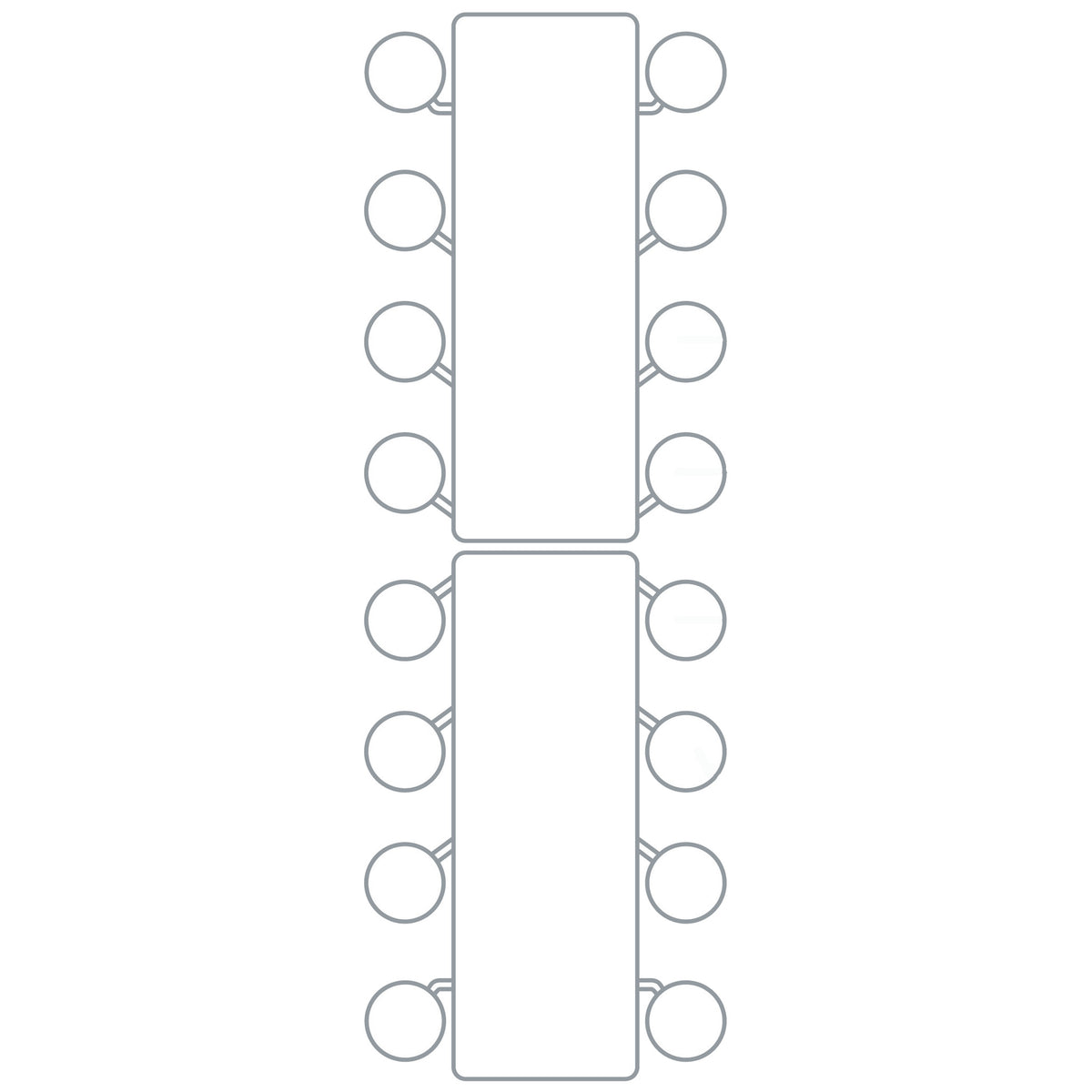 Spaceright Rectangular Mobile Folding Table Seating Units