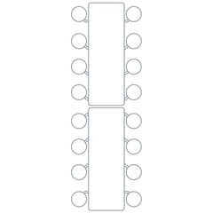 Spaceright Rectangular Mobile Folding Table Seating Units