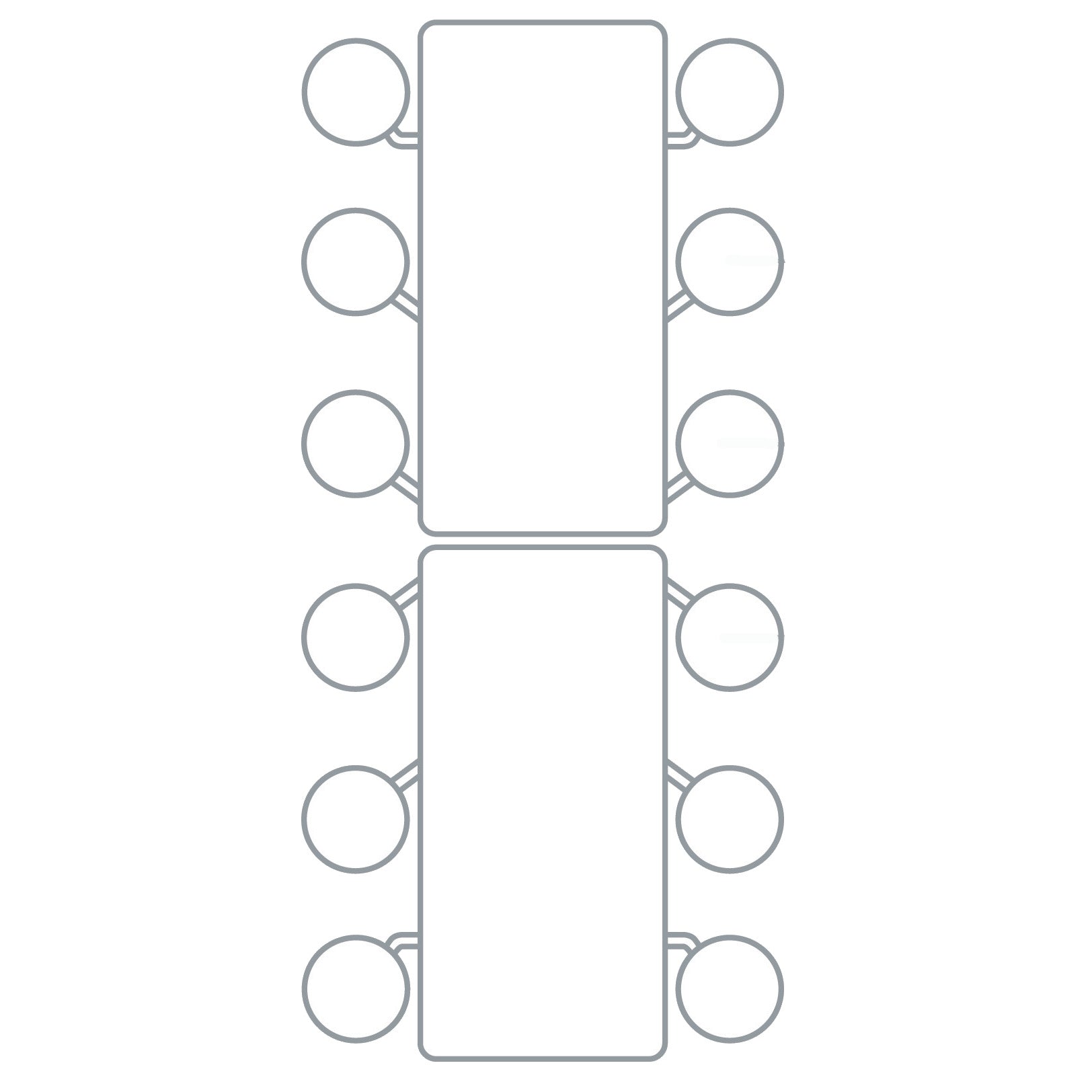 Spaceright Rectangular Mobile Folding Table Seating Units