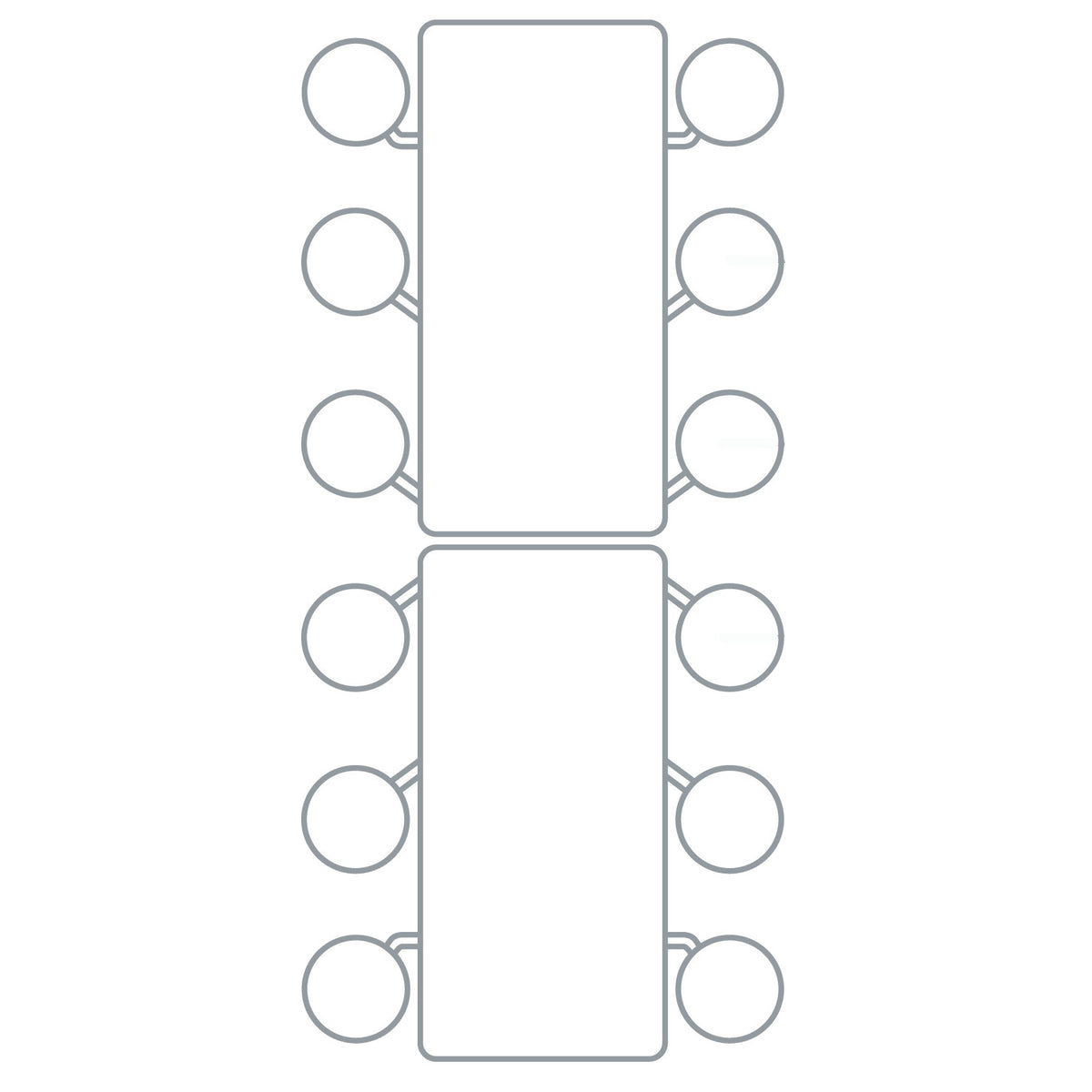 Spaceright Rectangular Mobile Folding Table Seating Units
