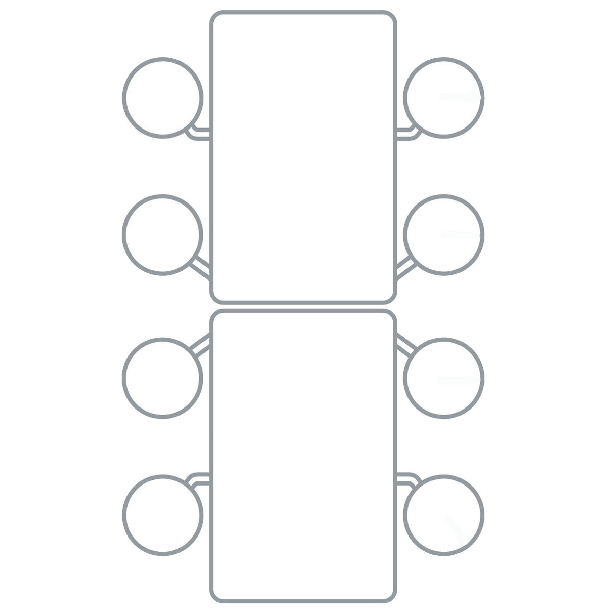 Spaceright Rectangular Mobile Folding Table Seating Units