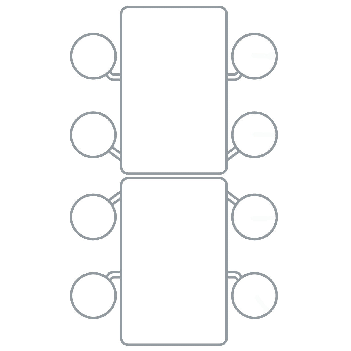 Spaceright Rectangular Mobile Folding Table Seating Units