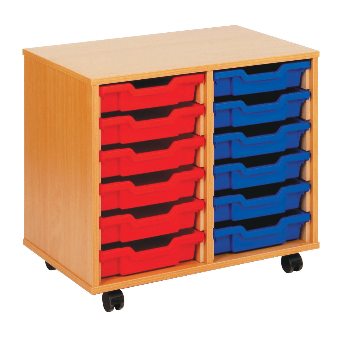 D/Column Mobile 8 Tray Unit Beech