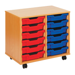 D/Column Mobile 8 Tray Unit Beech