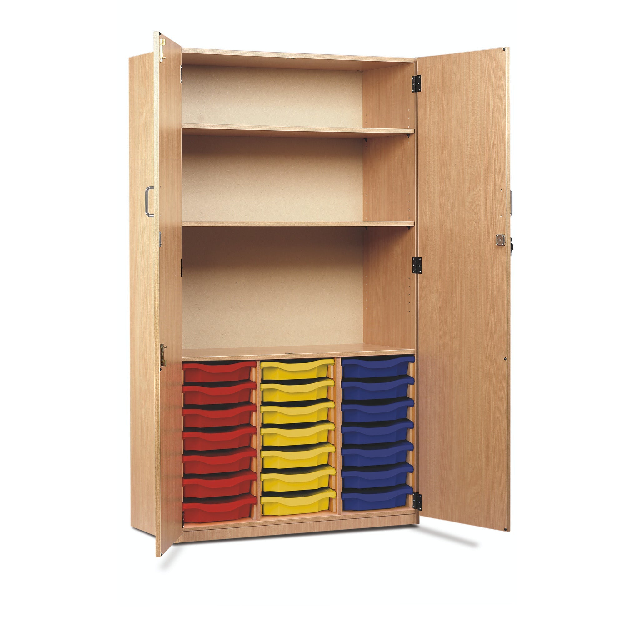 Stock Cupboard 21 Tray Cap.Beech