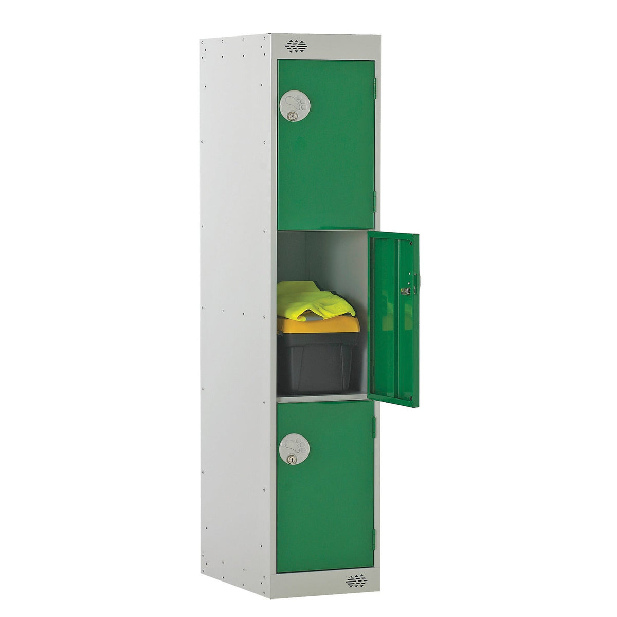 Locker 3 Door Single Bay Green