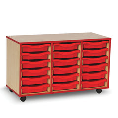 Mobile Tray Unit 18 Shallow Red