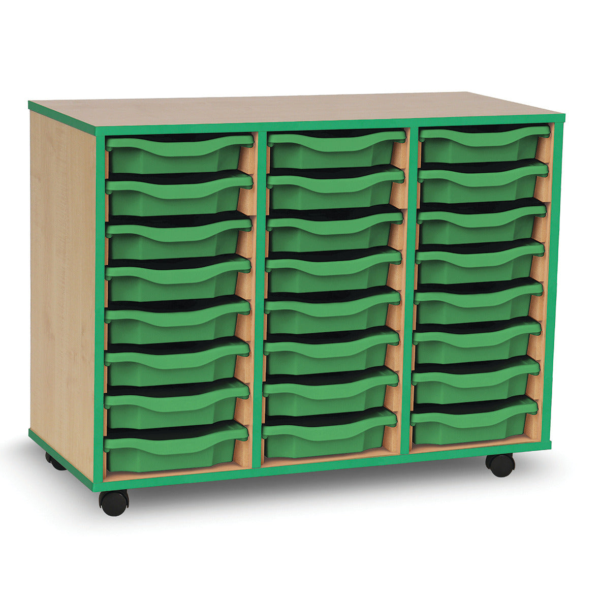 Mobile Tray Unit 24 Shallow Blue