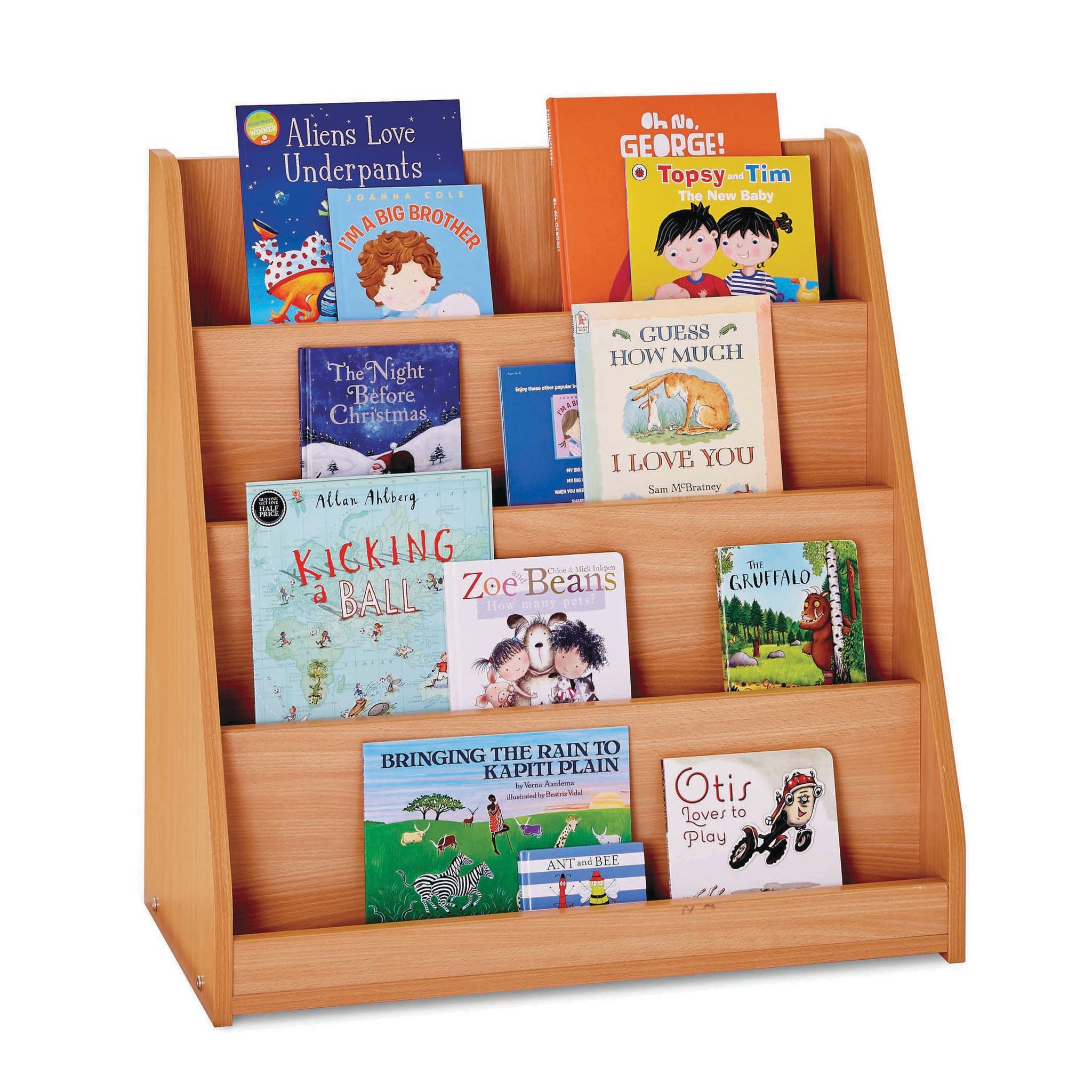 Library 5 Tiered Shelves Beech