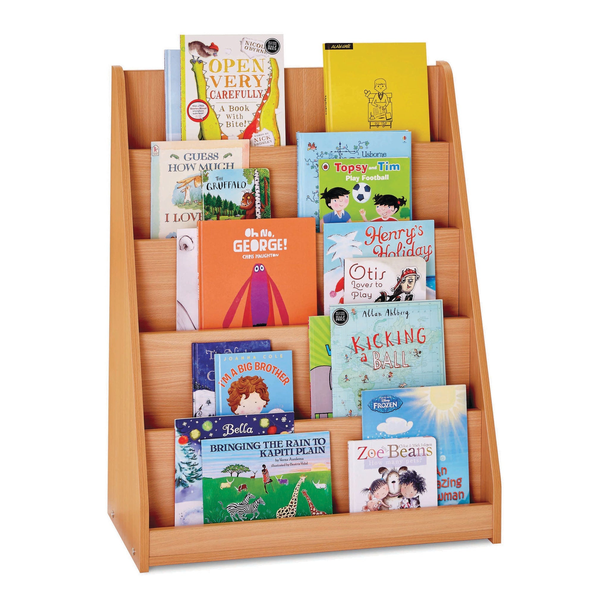 Library 4 Tiered Shelves Beech