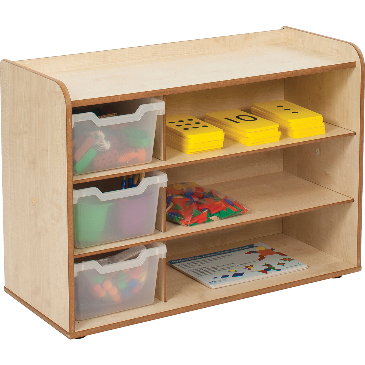 3 Tray Unit With Shelves Clear Trays