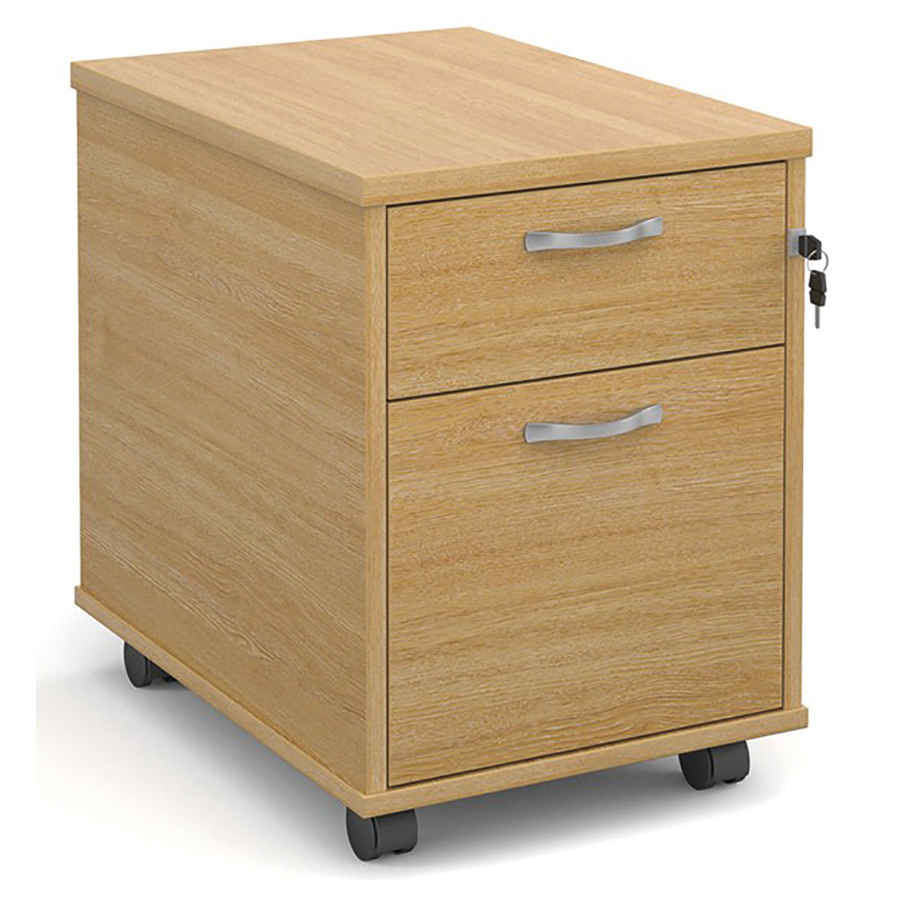 Mobile Pedestal 2 Drawer Oak