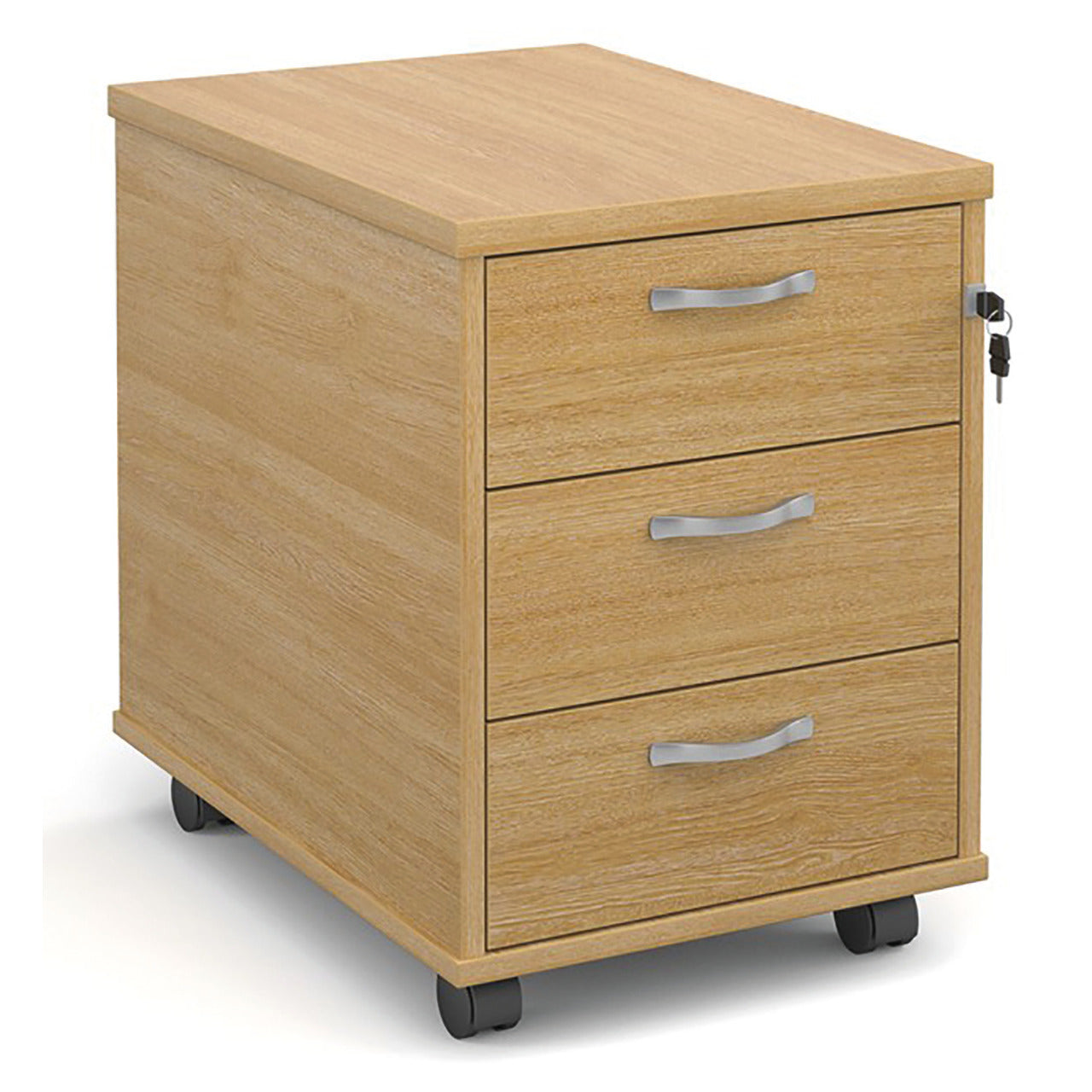 Mobile Pedestal 3 Drawer Oak