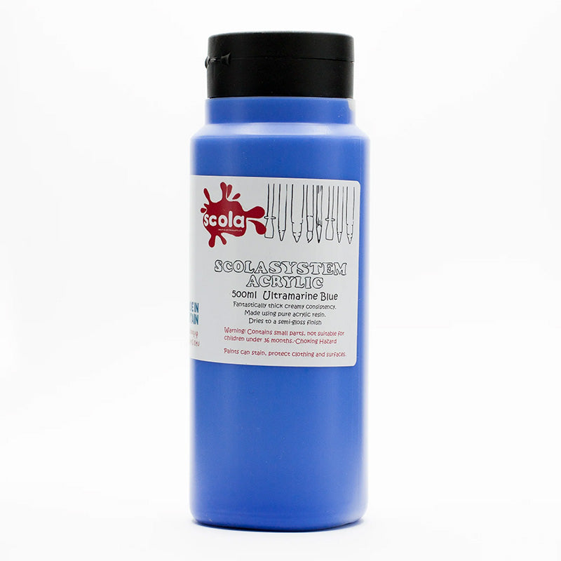 SCO SCOLA STUDENT ACRYLIC ULTRAMARINE BLUE 500ML -Min Qty 10