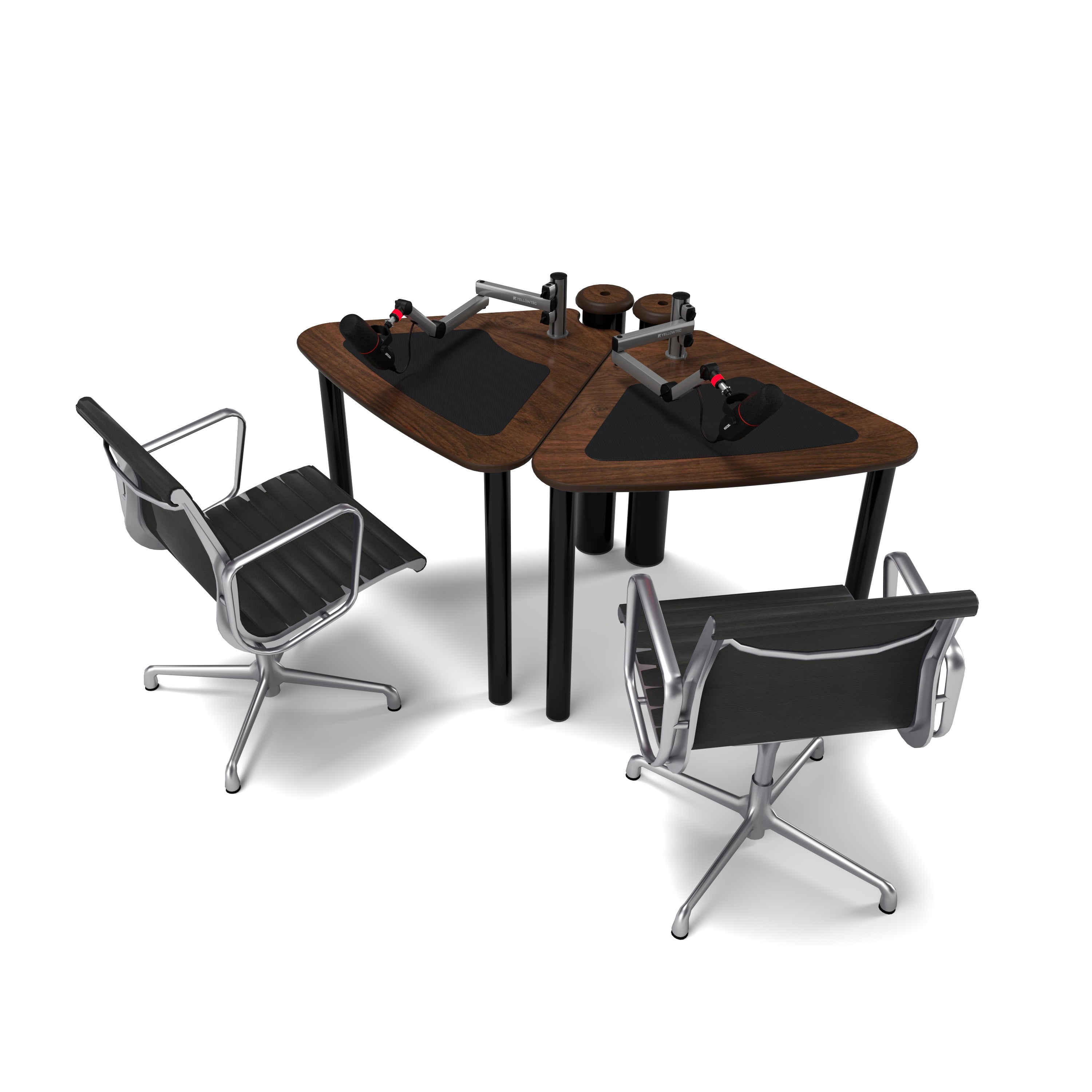 AKA Design ProVoice double podcasting desk – Walnut