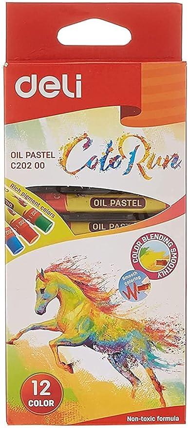 DELI OIL PASTEL 12 COLOR COLOR RUN