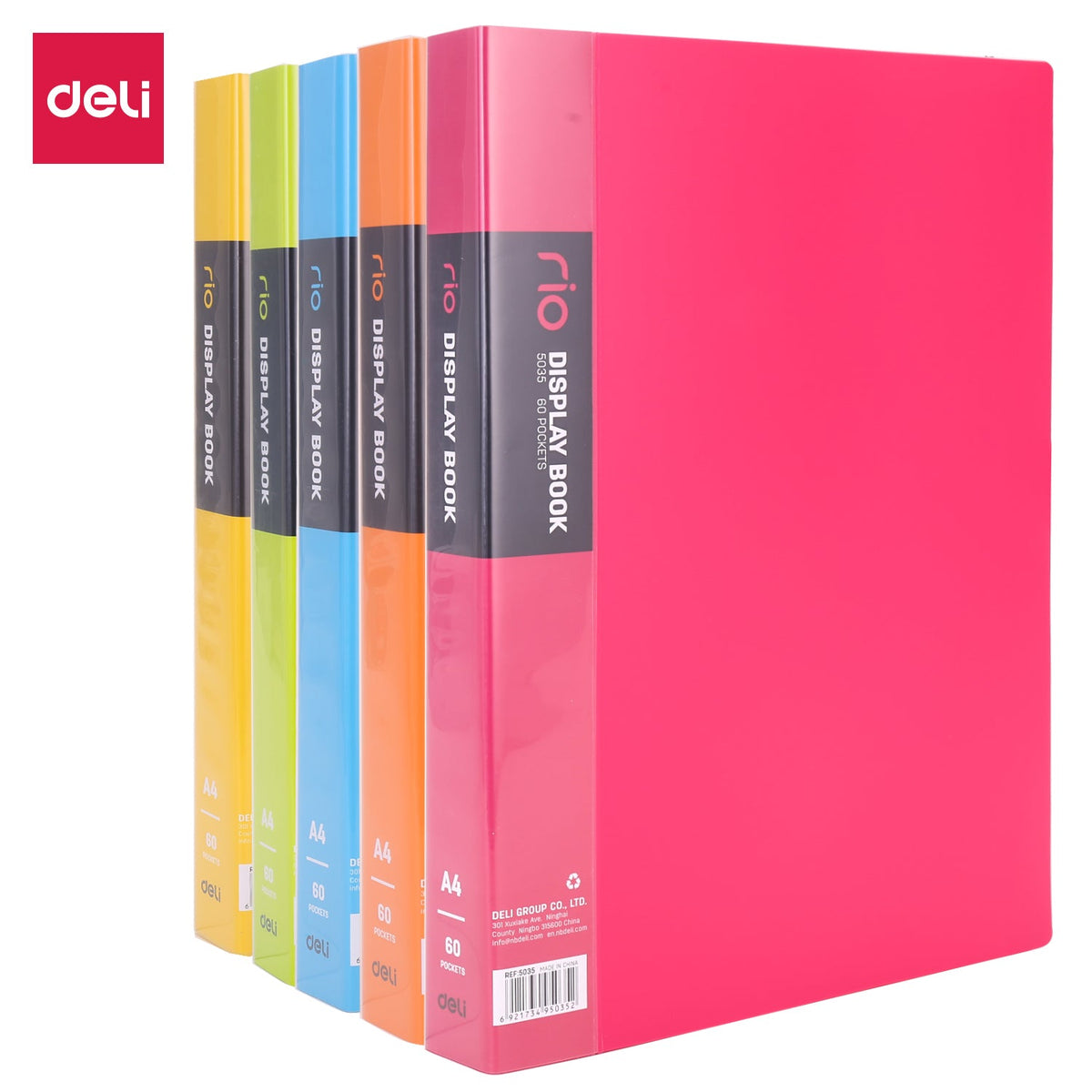 E5035, Rio A4 Display Book 60 PocketsDeli, Pack of 12 pcs