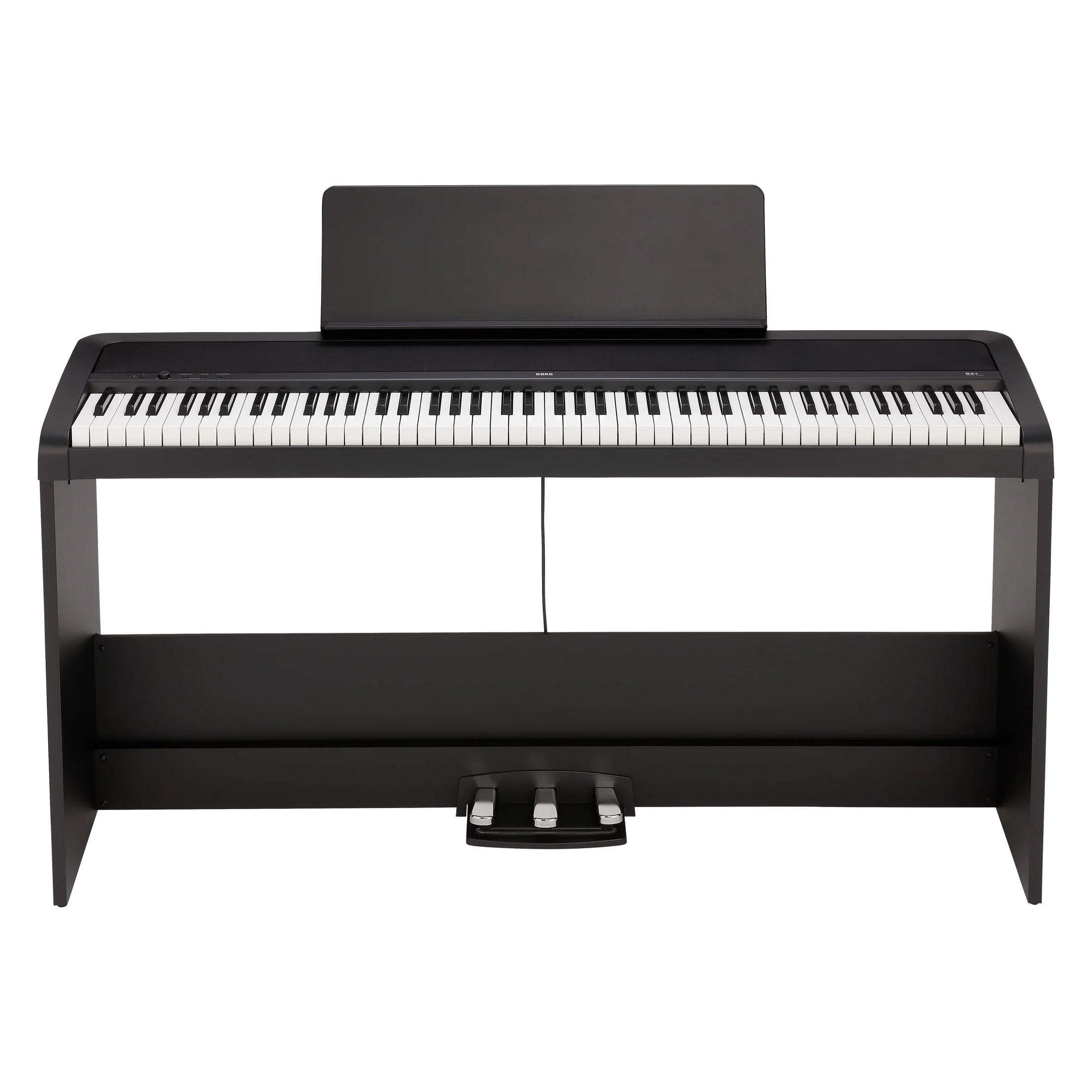 Korg B2+ digital piano with fixed stand and pedals – Black
