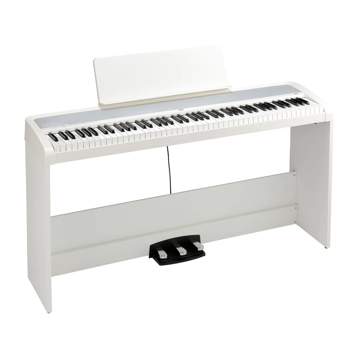 Korg B2+ digital piano with fixed stand and pedals – White