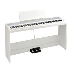 Korg B2+ digital piano with fixed stand and pedals – White