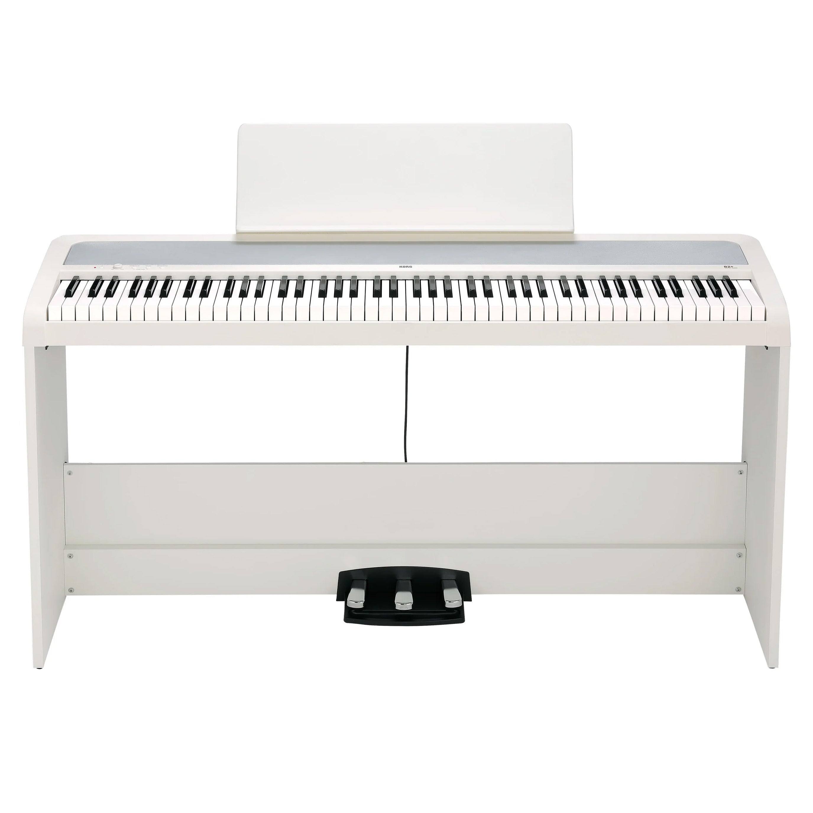 Korg B2+ digital piano with fixed stand and pedals – White