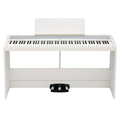 Korg B2+ digital piano with fixed stand and pedals – White