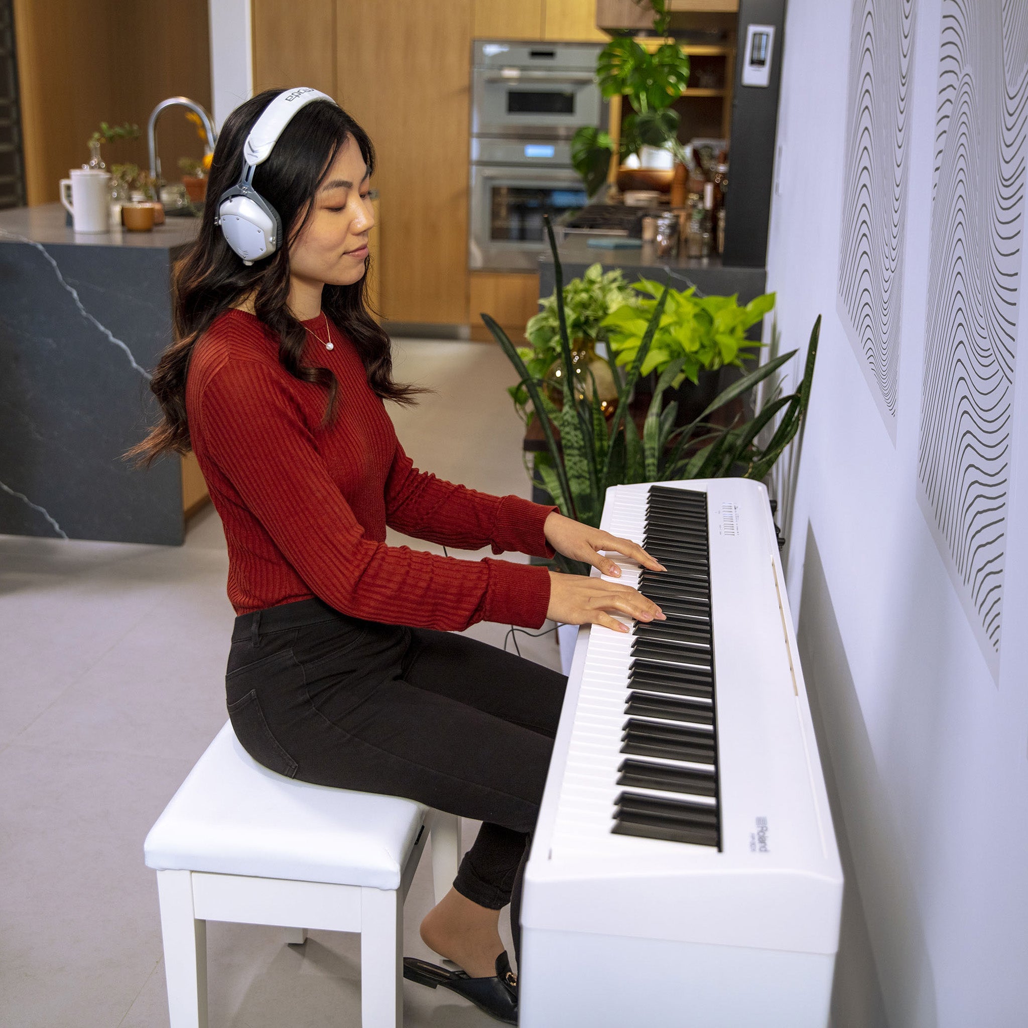 Roland KSC-70 fixed keyboard stand for FP-30X digital piano - White