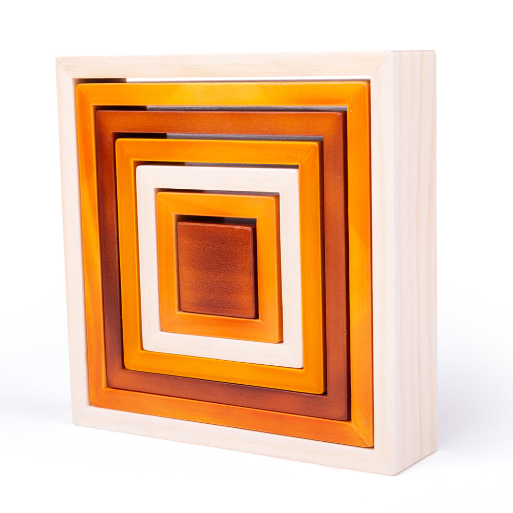 Natural Wooden stacking squares (18 Months +)