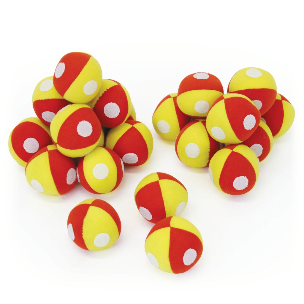 HOOK AND LOOP BALL 60MM, RED-YELLOW, SET OF 24