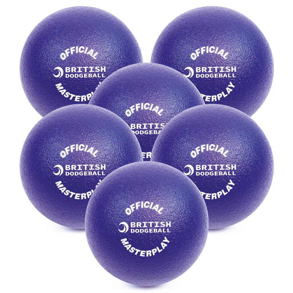 BRITISH DODGEBALL MASTERPLAY DODGEBALL SENIOR, BLUE, SET OF 6, DIA. 17CM, 40KG-M3