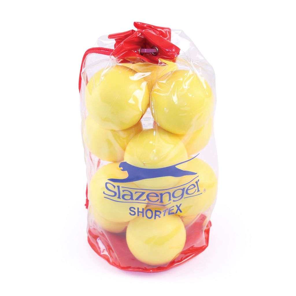 SLAZENGER SHORTEX FOAM TENNIS BALL 33G, 85MM, BAG OF 12