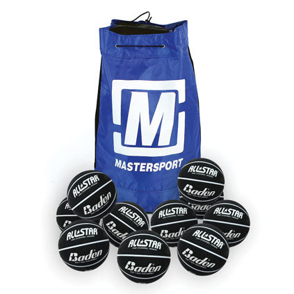 BADEN ALL STAR BASKETBALL SIZE 7, BAG OF 10, BLACK AND WHITE