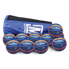 MOLTEN GR COLOURED SERIES BASKETBALL SIZE 7, BLUE-ORANGE, BAG OF 10