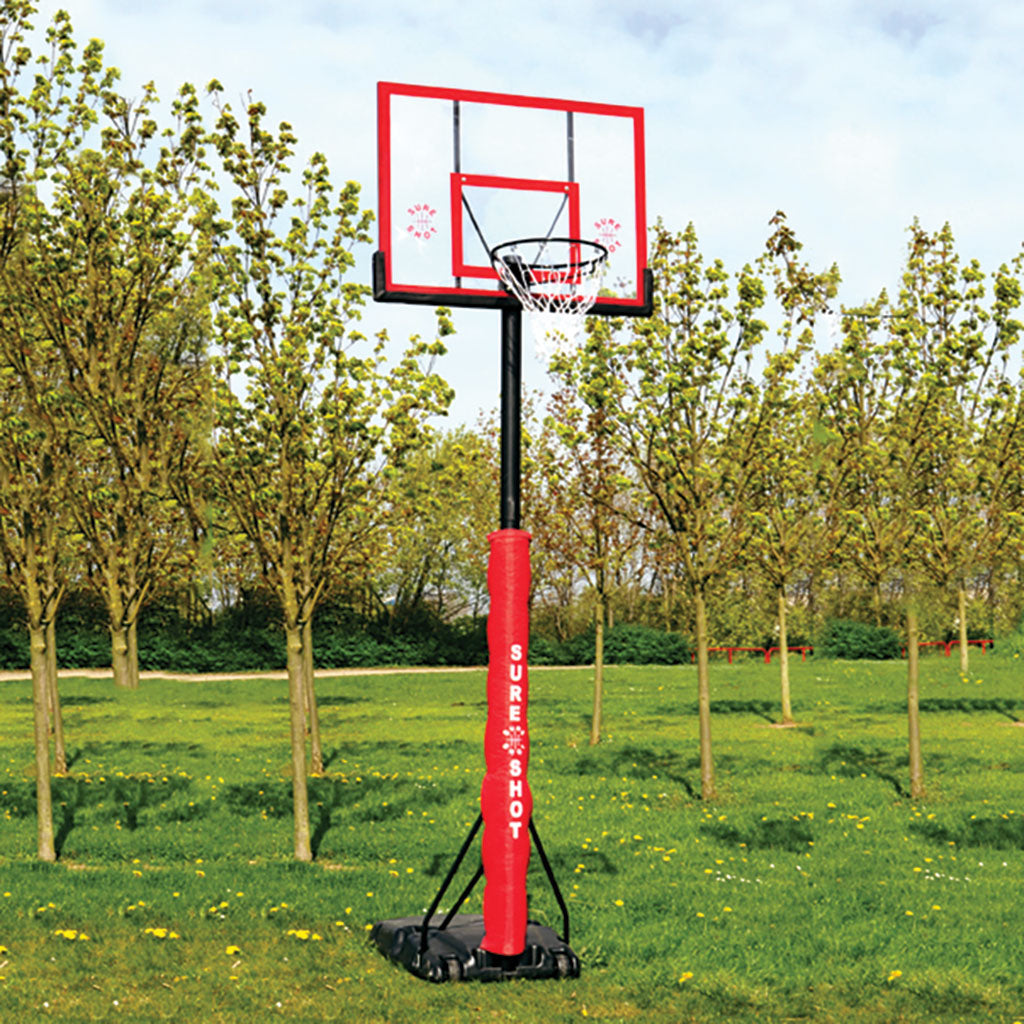 SURE SHOT 510 U JUST PORTABLE BASKETBALL UNIT C-W CLEAR BACKBOARD